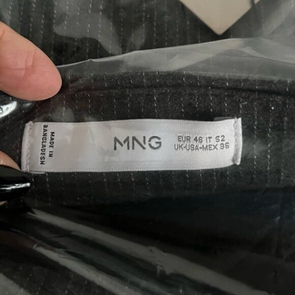 Mango - Men's Pinstripe cotton slim-fit trousers -Dark Heather Grey. Size: 36 US - Picture 5 of 16